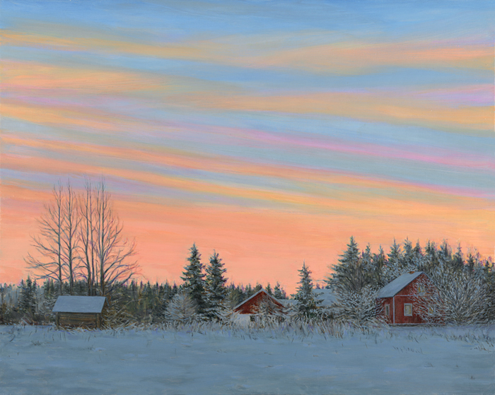 Twilight, Snow and Sauna Near the Arctic, by Jarmo Karjalainen