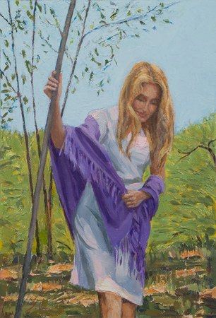 Girl with a Shawl (with Dabbled Light)